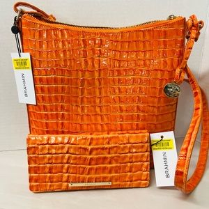 NWTS Beautiful Katie crossbody and matching Ady Wallet.. Genuine Leather.